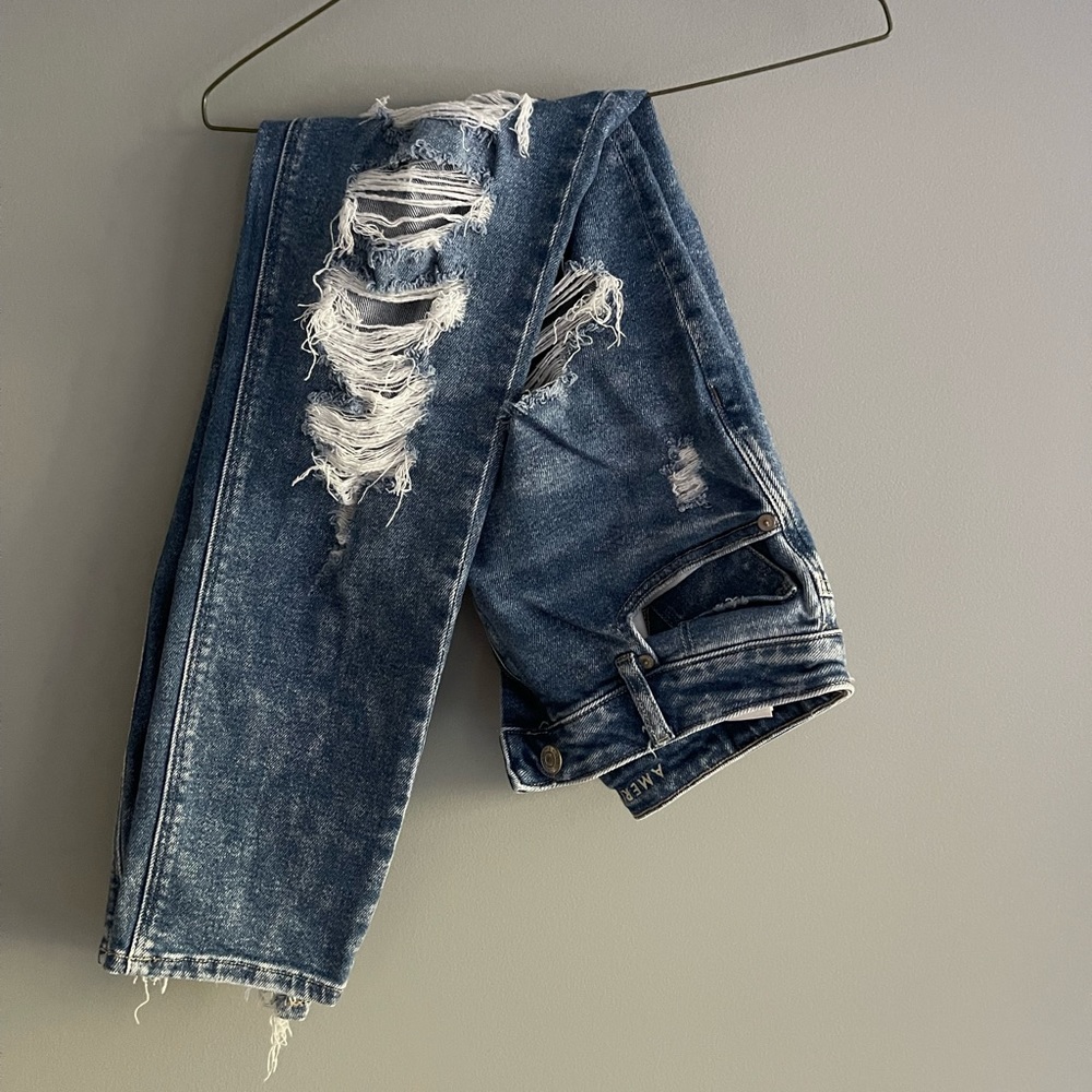 American Eagle Distressed Dark Wash Jeans - Size 4